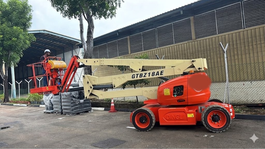 ASU team performing working at height using articulating boom lift